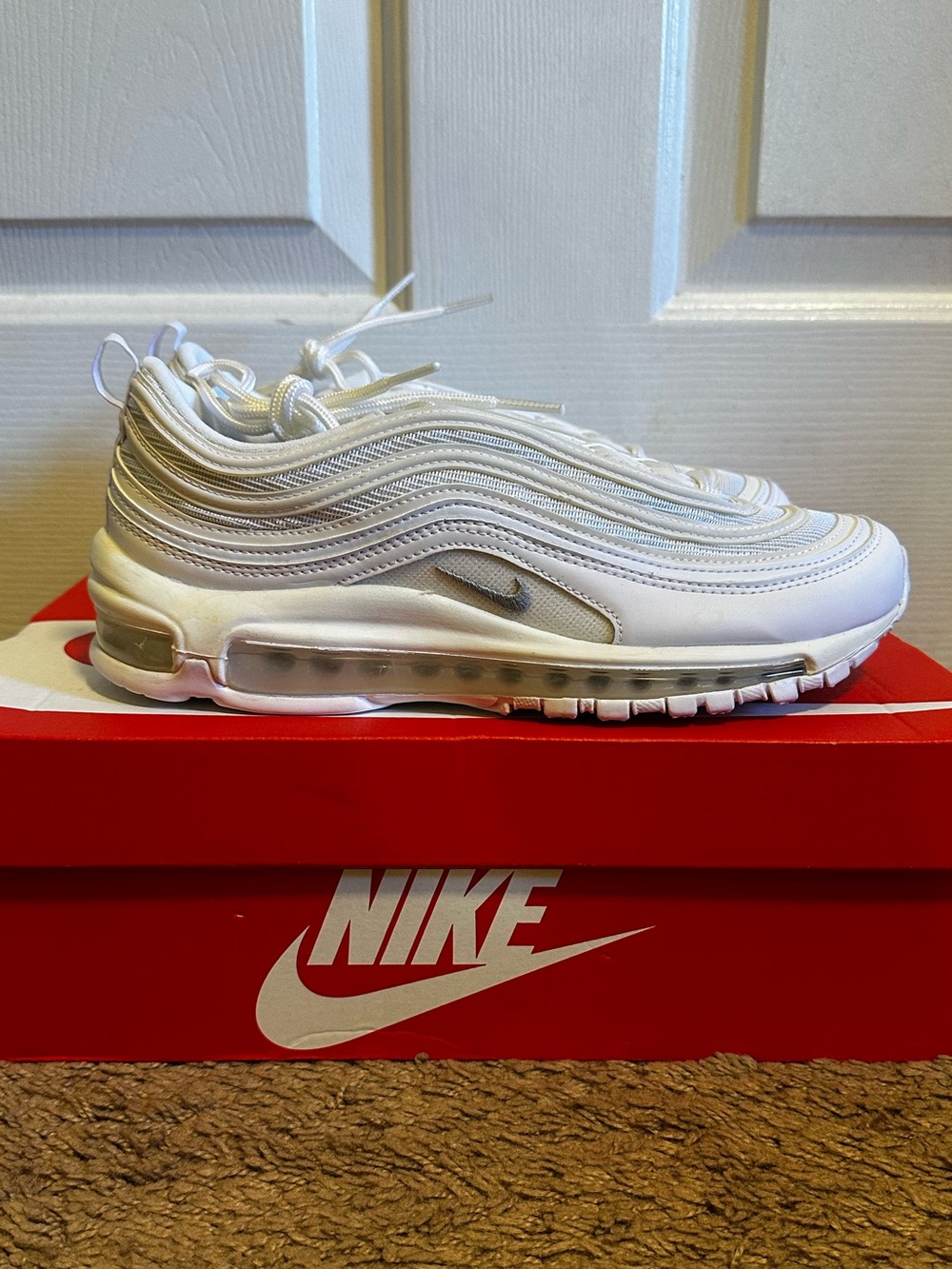 Nike Air Max 97 "OG" Edition White and Wolf Grey Colorway NIB 7.5 men/9 women